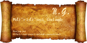 Máriássi Galamb névjegykártya